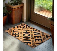 BRUBAKER Paillasson pour Extérieur et Intérieur - Home Sweet Home - 45 x 75 cm Tapis de Propreté 100% Coco - Imperméable et Antidérapant pour Porte de Maison, Jardin et Terrasse - Marron Noir