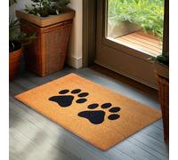 BRUBAKER Paillasson pour l'extérieur et l'intérieur - Pattes - 45 x 75 cm - En 100 % coco - Résistant aux intempéries et antidérapant - Tapis de porte pour propriétaires de chiens et de chats - Marron