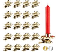 BRUBAKER Paquet de 20 Bougeoir pour Arbre de Noël - Bougeoirs Vintage Or - Bougeoirs Traditionnels avec Pince
