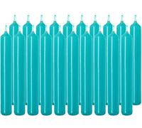 BRUBAKER Paquet de 20 Bougies Anniversaire 9,5 cm - Petites Bougies Pointues pour Anniversaire, Magie, Rituels ou Décoration de Fête - Bougies Décoratives de 1,25 cm de Diamètre - Turquoise