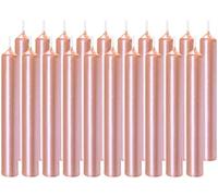 BRUBAKER Paquet de 20 Bougies Anniversaire 9,5 cm - Petites Bougies Pointues pour Anniversaire, Magie, Rituels ou Décoration de Fête - Bougies Décoratives de 1,25 cm de Diamètre - Or Rose