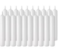 BRUBAKER Paquet de 20 Bougies Anniversaire 9,5 cm - Petites Bougies Pointues pour Anniversaire, Magie, Rituels ou Décoration de Fête - Bougies Décoratives de 1,25 cm de Diamètre - Blanc