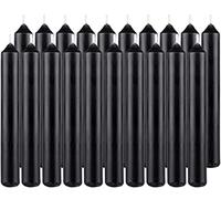BRUBAKER Paquet de 20 Bougies Anniversaire 9,5 cm - Petites Bougies Pointues pour Anniversaire, Magie, Rituels ou Décoration de Fête - Bougies Décoratives de 1,25 cm de Diamètre - Noir