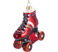 BRUBAKER Patin à roulettes rouge - Boule de Noël en verre peinte à la main - Décorations de Noël Figurines amusantes Pendentif Déco Boule d'arbre - env. 9 cm
