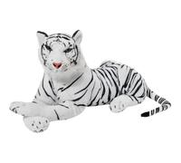 BRUBAKER Peluche de Tigre 45 cm - Couché Peluche de Tigre - Blanc