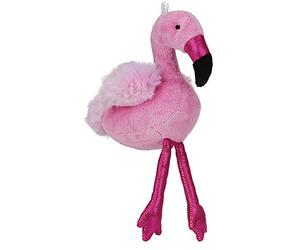 BRUBAKER - Peluche Douce - Flamant Rose - 20 cm - Pendentif Sac-à-Dos/Porte-clés - Fuchsia/Paillettes