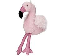BRUBAKER - Peluche Douce - Flamant Rose - 20 cm - Pendentif Sac-à-Dos/Porte-clés - Rose Clair/Paillettes