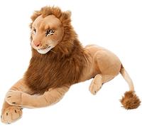 Brubaker Peluche Géante Marron Lion - 110 cm Couché - XL Majestueuse - Roi des Animaux - Gros Chat Marron