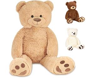 BRUBAKER Peluche géante XXL - Ours/Nounours - 100 cm | Ultra Douce & Mignonne - Beige
