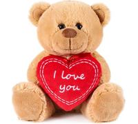 BRUBAKER - Peluche Douce - Ours/Nounours avec Cœur 'I Love You' - 25 cm - Brun Clair
