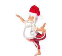 BRUBAKER Père Noël avec Bedaine - Boule de Verre - Peinte à la Main et Soufflée à la Bouche - Figurine Amusante Père Noël Yoga - Pendentif Boule d'arbre