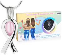 BRUBAKER Perle de Tes Rêves pour Die beste Freundin der Welt (Allemand) - Collier avec Pendentif en Argent + Coquillage avec Perle Véritable - Set Cadeau de Bijoux en Signe d'Amitié