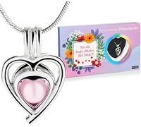 BRUBAKER Perle de Tes Rêves pour Die beste Mama der Welt (Allemand) - Collier avec Pendentif Cœur en Argent + Coquillage avec Perle Véritable comme Bijou Set Cadeau pour la Fête des Mères