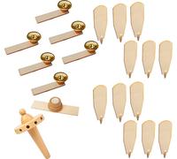 BRUBAKER Pièces détachées Set complet pour pyramides de Noël 45 cm / 60 cm bois naturel avec 12 ailes, 6 bougeoirs, 1 tête de pyramide et 1 roulement à aiguilles