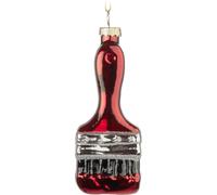 BRUBAKER Pinceau rouge - Boule de Noël en verre peinte à la main - Boule d'arbre de 11 cm Pinceau de peintre - Décoration de Noël pour peintres et laqueurs