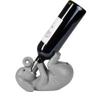 BRUBAKER Porte-bouteille à vin éléphant assoiffé - Porte-bouteille Animaux ivres - Porte-bouteille drôle - Décoration Figurine peinte à la main Bar Accessoires à vin pour bar à vin - Décoration amusan