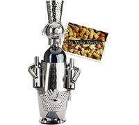 BRUBAKER Porte-bouteille de vin - Barman/Cuisinier - Métal - Carte de vœux incluse - Idée cadeau originale - Objet décoratif