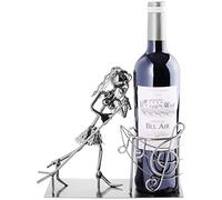 BRUBAKER - Porte-Bouteille de vin - Chanteuse - Sculpture en Métal - Carte de voeux INCL. - Idée Cadeau Originale