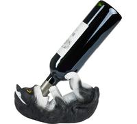 BRUBAKER Porte-bouteille de vin Chat assoiffé - Porte-bouteille Animaux ivres - Porte-bouteille drôle - Chaton Déco Figure peinte à la main Accessoires de bar pour bar à vin - Décoration amusante - Ca