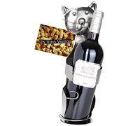 BRUBAKER Porte-Bouteille de vin - Chat/Chaton - Sculpture en Métal
