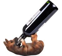 BRUBAKER Porte-bouteille de vin Chien assoiffé - Berger allemand - Porte-bouteille Animaux ivres - Porte-bouteille drôle - Figurine déco peinte à la main Accessoires de bar - Décoration amusante - Cad