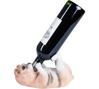 BRUBAKER Porte-bouteille de vin Chien assoiffé - Bouledogue - Porte-bouteille Animaux ivres - Porte-bouteille drôle - Figurine déco peinte à la main Accessoires de bar - Décoration amusante - Cadeau d