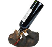 BRUBAKER Porte-bouteille de vin Chien assoiffé - Teckel - Porte-bouteille Animaux ivres - Dachshund Porte-bouteille drôle - Décoration Figure peinte à la main Accessoires de bar - Décoration amusante