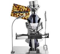 BRUBAKER - Porte-Bouteille de vin - Chirurgien - Métal - Carte de vœux Incluse - Idée Cadeau Originale - Objet décoratif