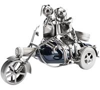 BRUBAKER Porte-bouteille de Vin Couple sur la Moto en Métal + Carte-cadeau