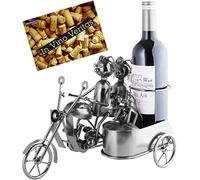 BRUBAKER Porte-Bouteille de vin - Couple & Chien à Moto Side-Car