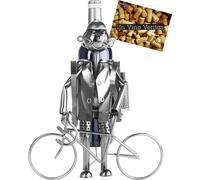 BRUBAKER Porte-bouteille de vin Cycliste en métal Sculpture avec carte cadeau