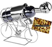 BRUBAKER - Porte-bouteille de vin - Cycliste - Sculpture en Métal - Carte de voeux incl. - Idée cadeau originale