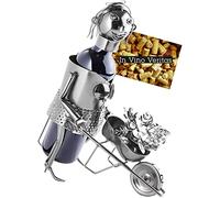 BRUBAKER - Porte-Bouteille de vin - Jardinière - Sculpture en Métal - Carte de voeux INCL. - Idée Cadeau Originale