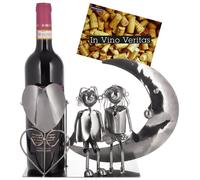 BRUBAKER Porte-Bouteille de Vin Metal Idée cadeau Amour Couple sur la Lune Love