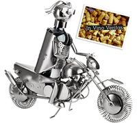BRUBAKER Porte-Bouteille de vin - Motard/Motocycliste - Sculpture en Métal