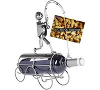 BRUBAKER Porte-Bouteille de vin - Pêcheur & Canne à pêche - Sculpture Métal