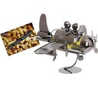 BRUBAKER Porte-bouteille de Vin Couple en Avion en Métal + Carte-cadeau