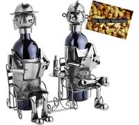 BRUBAKER Porte-bouteilles Couple marié Métal Sculpture Cadeau avec carte cadeau
