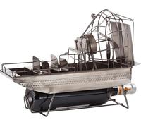 Brubaker Porte-bouteilles de vin Bateau d'aviation Bateau de marais Support de bouteille en métal avec carte de voeux pour cadeau de vin