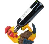 BRUBAKER Porte-bouteilles de vin Coq assoiffé - Porte-bouteilles Animaux ivres - Porte-bouteilles drôle - Poules Déco Ferme Figure peinte à la main Accessoires pour le vin Décoration drôle Cadeau pour