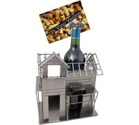 Brubaker Porte-bouteilles de vin Fête de l'Inauguration Objet décoratif en métal Porte-bouteilles avec carte de vœux
