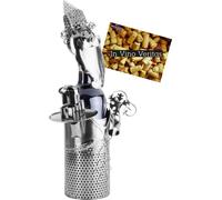 Brubaker Porte-bouteilles de vin Père Noël - Décoration de Noël en métal - Porte-bouteilles - avec carte de vœux pour cadeau de vin