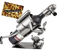BRUBAKER Porte-bouteilles de vin Plongeur avec caméra Objet de décoration en métal avec carte de vœux pour cadeau de vin