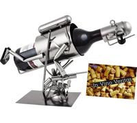 BRUBAKER - Porte-Bouteille de vin - Plongeur avec harpon - Sculpture en Métal - Carte de voeux INCL. - Idée Cadeau Originale