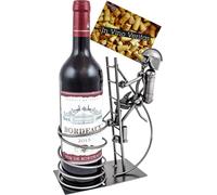 BRUBAKER Pompier Porte-Bouteille Vin Métal Argenté Décoration Cadeau pour Héros