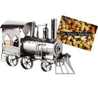 BRUBAKER Porte-bouteille de Vin Locomotive Sculpture en Métal + Carte-cadeau