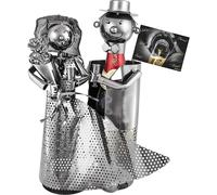 BRUBAKER Porte-bouteilles pour champagne ou vin mousseux - Couple de mariés Sculpture métallique avec carte cadeau