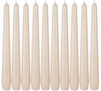 BRUBAKER Premium Bougies Pointues Champagne - 10 pièces - Jusqu'à 7,5 Heures de Combustion par Bougie - 24 cm Set de Bougies de Table pour Chandeliers et Lustres - Bougies Chandelier Porte-Bougies