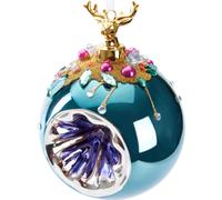 BRUBAKER Premium Boule de Noël bleue avec figure de cerf - 10 cm Décorations de Noël avec perles