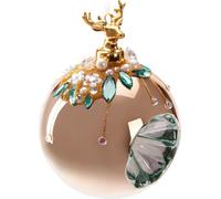 BRUBAKER Premium Boule de Noël or avec figure de cerf - 10 cm Décorations d'arbre de Noël avec perles